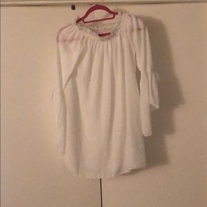 Light white satin and chiffon dress